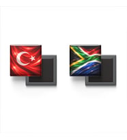 Buzdolap Magnetleri - Güney Afrika Bayrağı ve Türk Bayrağı - 2'li Set Magneti