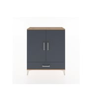 Arges Şifonyer 2 Raflı Tek Çekmeceli 2 Kapaklı 88x30x106 Çam-Antrasit