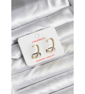 14K Gold Renk Kaplama Burgu Halka CM Kadın Küpe 5886 - 1OL5817-5251