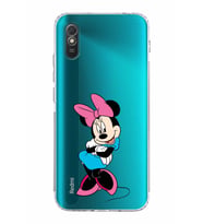 Xiaomi Redmi 9A  Kamera Korumalı Kapak Minnie Mouse Tasarımlı Şeffaf  Kılıf