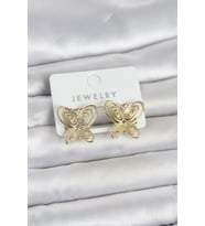 Füsun Küpesi Model Gold Renk Kelebek Model Pirinç Kadın Küpe TJ-BKP11720