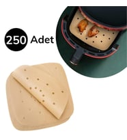 250 Adet Air Fryer Pişirme Kağıdı Tek Kullanımlık Hava Fritöz Yağ Geçirmez Yapışmaz Gıda Pişirme Kağıdı Delikli Kare Model (4915) GO-53-vice/(1395) 02772