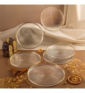 Fecra Loren 6 Parça Servis Seti 21 cm Gold Fileli