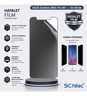 SChitec ASUS Zenfone MAX Pro M1 Uyumlu Ön Yüzey Hayalet Privacy Hidrojel Ekran Koruyucu