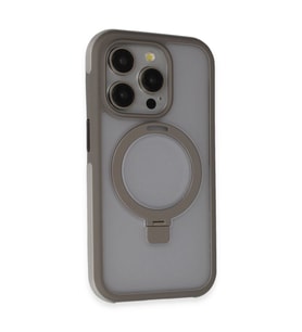 Northcity iPhone 15 Pro Max ile Uyumlu Zorda Airbag MagSafe Standlı Kılıf - Titan Gri
