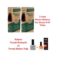 NATURA BALANCE SAÇ BOYASI 6.37 TÜTÜN 2 ADET + KALYON TIRNAK BESLEYİCİ VE BAKIM YAĞI