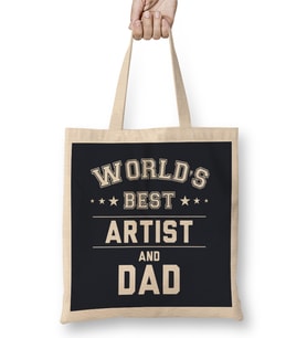 Fathers Day World's Best Artist And Dad Tasse Bez Çanta Uzun Saplı