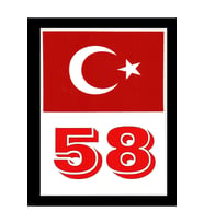 Türkiye Bayraklı Sivas 58 Plaka Kodu Ön Cam Sticker