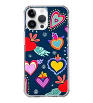 PrintiFy Apple iPhone 14 Pro Uyumlu Retro Color 3 Baskılı Şeffaf Köşe Korumalı Antişok Kılıf