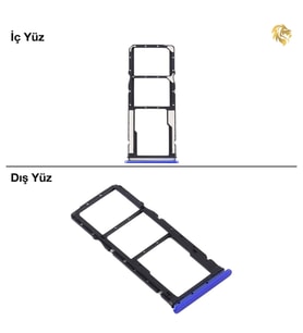 Xiaomi Poco C31 Uyumlu Sim İç Yuvası Çiftli Mavi Sim Kart Tepsisi Sim Kızağı Sim Çekmecesi Sim Tray