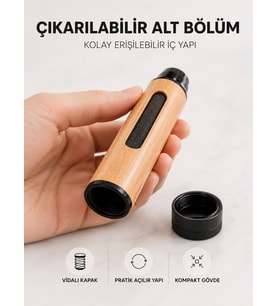 Kokusuz Dumansız Taşınabilir Cep Küllüğü 3 Uçlu Kompakt Ahşap Görünümlü Tasarım