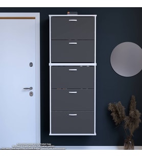 Modilayn VARBİ UMAY' 2 Li Asma Antre 72x 193x 26 cm 5 Düşer Kapak 10 GözAyakkabılık