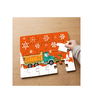 Kar Küreme Aracı - Kış - Kamyon Tasarımlı 24 Parça Ahşap Çocuk Puzzle MPK1073