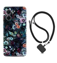 Xiaomi Redmi Note 11E Kılıf Resimli Boyun Askılı İpli Desenli Silikon Great Flowers 1304