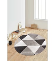 Dijital Baskılı Kaymaz Taban Yıkanabilir Yuvarlak Salon Halısı Koridor Halısı Paspas NDY-HY-1194 (Kahverengi)