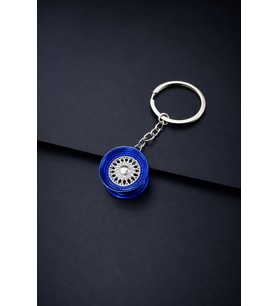 Jant Tasarımlı Metal Anahtarlık Spor Araba Jant Görünümlü Premium Anahtarlık MAVİ RENK (Standart)