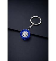Jant Tasarımlı Metal Anahtarlık Spor Araba Jant Görünümlü Premium Anahtarlık MAVİ RENK (Standart)