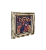 Kapadokya Göreme Karanlık Kilise Freski - Deesis Baskılı Taş Tablo 25X25