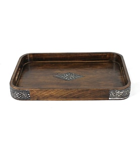 Ahşap Dikdörtgen Tepsi 40x27x4,5 cm