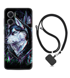 Xiaomi Redmi Note 11E Kılıf Silikon Boyun Askılı İpli Desenli Silikon Dog Eyes 1761