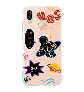 Huawei P20 Lite Uyumlu Baskılı Yumuşak Silikon Şeffaf Telefon Kılıfı