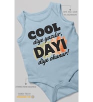 Cool diye yazılır dayı diye okunur Sıfır Kollu Bebek Zıbını %100 Pamuk