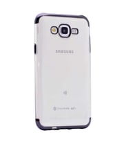 Galaxy J7 Kılıf İnce Köşeleri Renkli Şeffaf Silikon (Siyah)