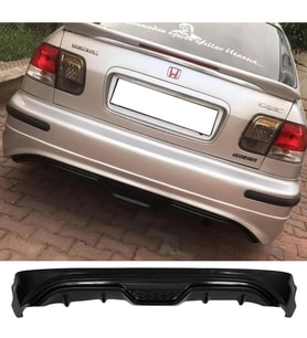 Honda Civic İes Custom Arka Ek Plastik Siyah Difüzör 1996 1997 1998 Arka-bodykit-ek-karlık