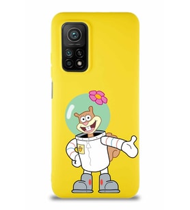 Xiaomi Mi 10T Pro Soft Premier Kapak Sandy Tasarımlı Silikon Kılıf - Sarı (Şeffaf)