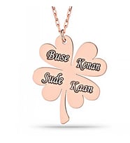 Gümüş Rose Dört Yaprak İsimli Yonca Bayan kolye