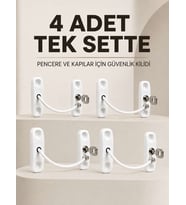 Anahtarlı Pencere Emniyet Kilidi 4 Adet Güvenlik Seti