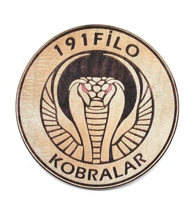 191 FİLO KOBRALAR Deri PEÇ - Arma - Askeri Patch (Bej)