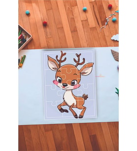 Sevimli Geyik Eğitici 12 Parça Mdf Puzzle (Çok Renkli)