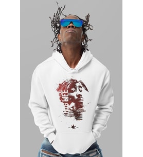 Özel Tasarım Tupac Rapper Baskılı Unisex Oversize 2Pac Şarkıcı Hoodie