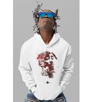 Özel Tasarım Tupac Rapper Baskılı Unisex Oversize 2Pac Şarkıcı Hoodie