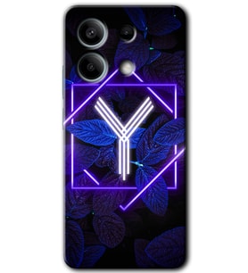 Xiaomi Redmi Note 13 5G Kılıf HD Desen Baskılı Kılıf - Dark Neon Yaprak Y Harfi