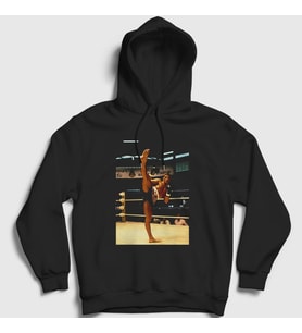 Presmono Unisex Beyaz Kickboxer Film Jean Claude Van Damme Kapüşonlu Sweatshirt 259073tt (Siyah)