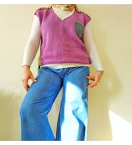 Bohem Tarz Renkli El Örgüsü Süveter, Cepli Kısa Kadın Süveteri , El Yapımı Hediyeler, Renkli Örgü Kadın Süveterleri , Kemzey Handmade Giyim (Çok Renkli)