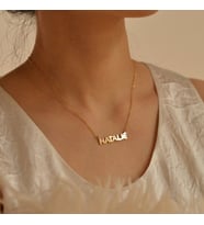 Kişiye Özel Bubble İsim Kolye 925K Gümüş (Gold)