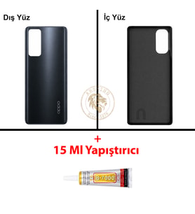 Oppo KAPAK Yapıştırıcı Reno 4 Siyah Yapıştırıcı B-7000 Yapıştırıcı Arka Kapak Arka Cam Batarya Kapağı Lazer Kesim Kapak Pil Kapağı Back Cover