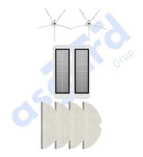 ROBOROCK  S50 – S55 –S5 MAX – S6 – S6 MAXV Uyumlu 2 Yan Fırça 2 Filtre 4 Mop PKT-iasgf0000690