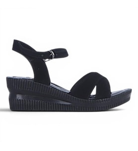 Byn Ayışığı By34 Süet Siyah Kadın 7 Cm Topuklu Sandalet