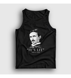 Presmono Unisex Siyah It's Lit Scientist Nikola Tesla Atlet 335293tt