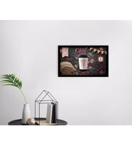 BK Home Coffee Tasarımlı Dekoratif Ahşap Siyah Çerçeveli Tablo-38