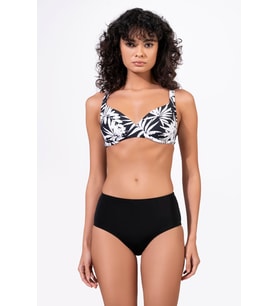 Endeep Kadın Çiçek Desenli Toparlayıcı Siyah Bikini Takımı