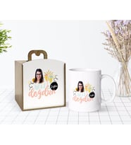 BK Gift Kişiye Özel Ahşap Kutuda Fotoğraflı Doğum Günü Tasarımlı Beyaz Kupa Bardak-10