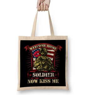 Welcome Home Soldier, Now Kiss Me! Military Bez Çanta Uzun Saplı