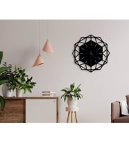 BK Home Dekoratif 45cm Ahşap Duvar Saati-67 (Beyaz)