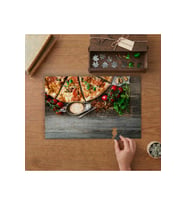 Dilimli Lezzetli Pizza Tasarımı 240 parça Ahşap Puzzle Ahşap Kutuda MP02545