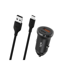C486e 20w Pd Type-c + Usb Araç Şarj Cihazı + Type-c Kablo Set Siyah